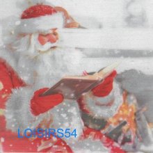 Serviette papier Père Noël et livre de Noël - 38 cm x 38 cm